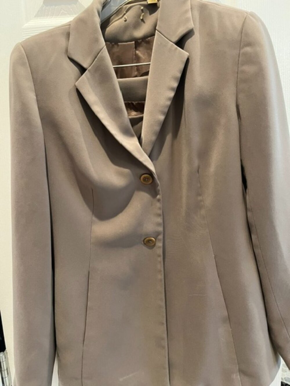 Casion Nordstrom Taupe 2-Piece Skirt Suit Blazer & Pencil Skirt Set